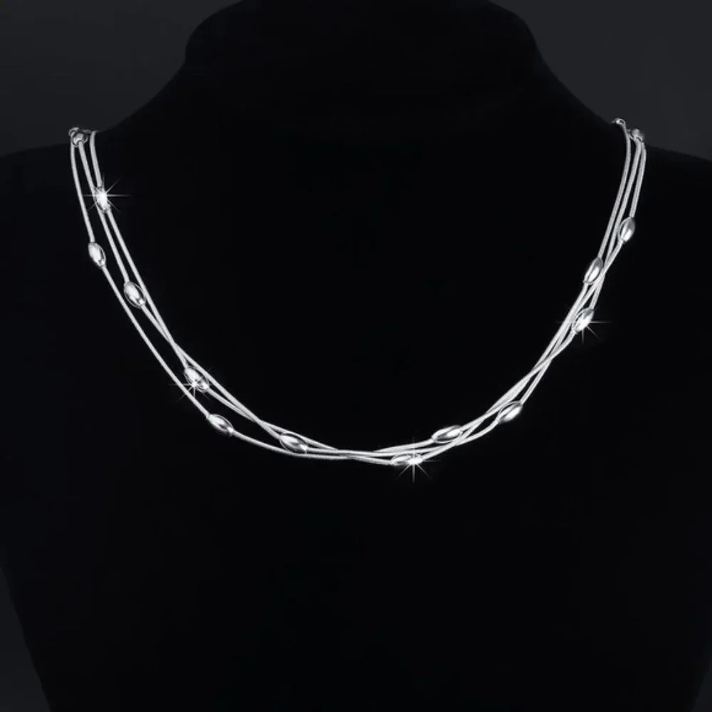 925 sterling silver Charms beads Necklace for women luxury fashion party - Picture 1 of 6